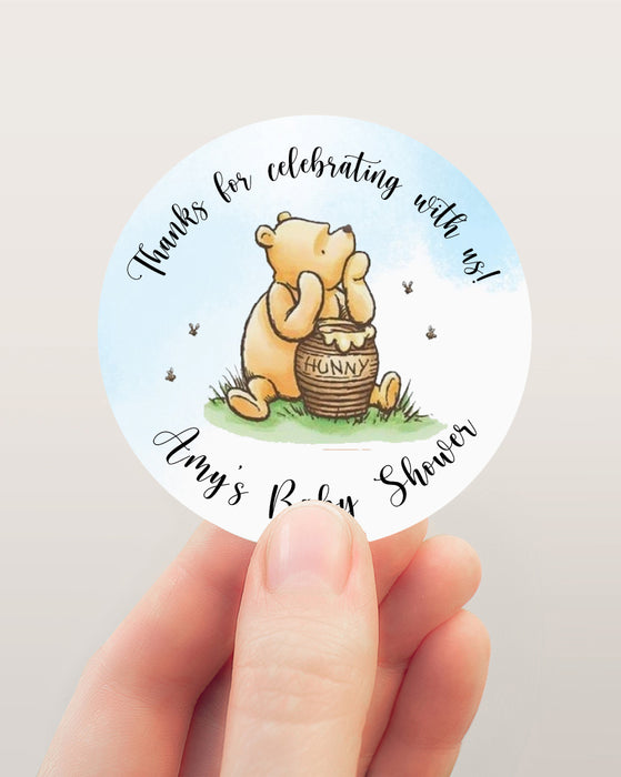Pooh Baby Shower Stickers