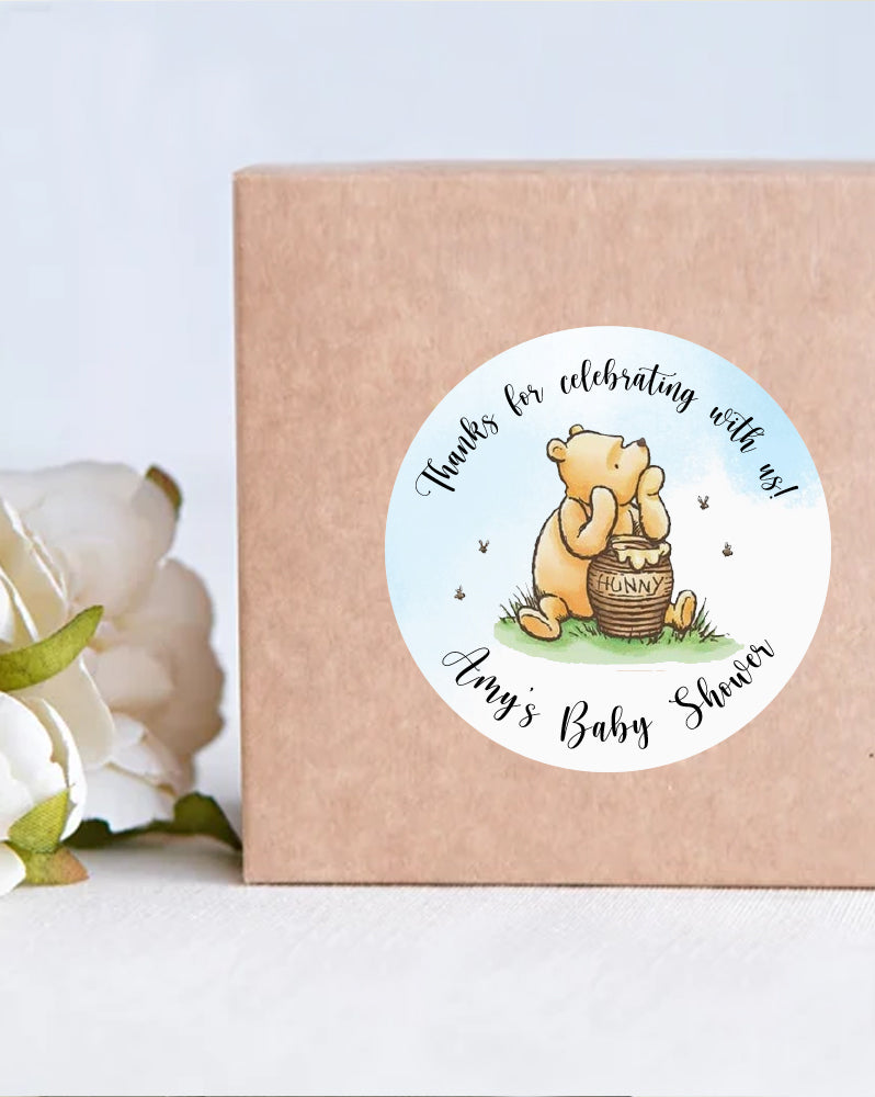 Pooh Baby Shower Stickers — Jessica Weible Studios pooh-baby-shower-stickers-jessica-weible-studios