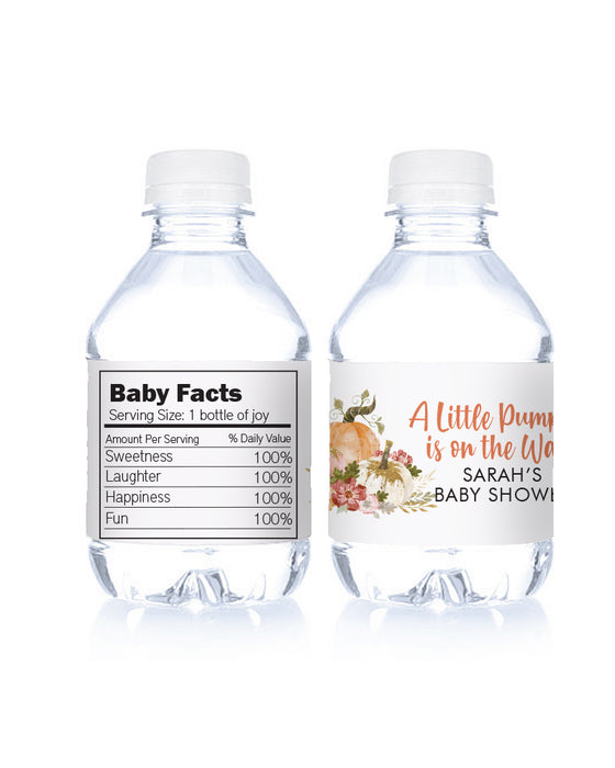 Pumpkin Baby Water Bottle Labels