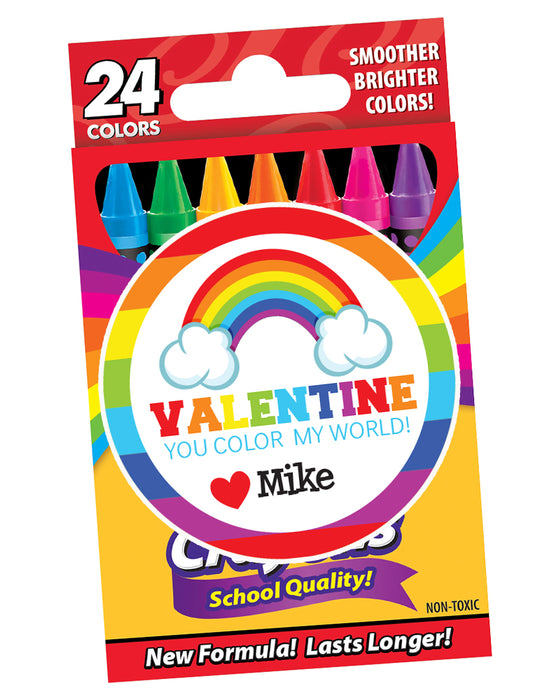 Color My World Rainbow Valentine Stickers