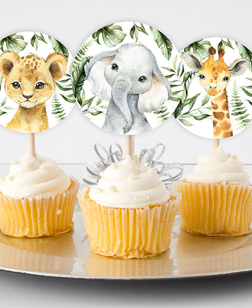 Safari Baby Shower Cupcake Toppers