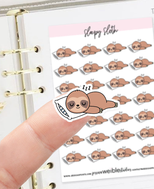 Sleepy Sloth Planner Stickers