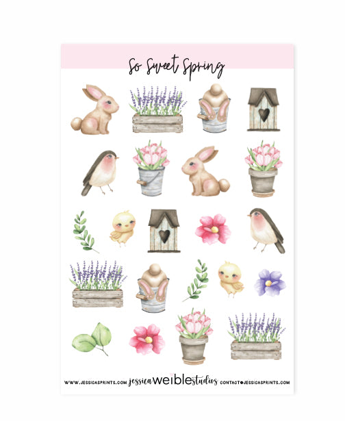 So Sweet Spring Planner Stickers