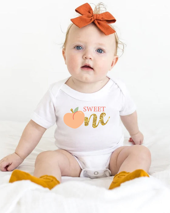 One Sweet Peach Birthday Onesie