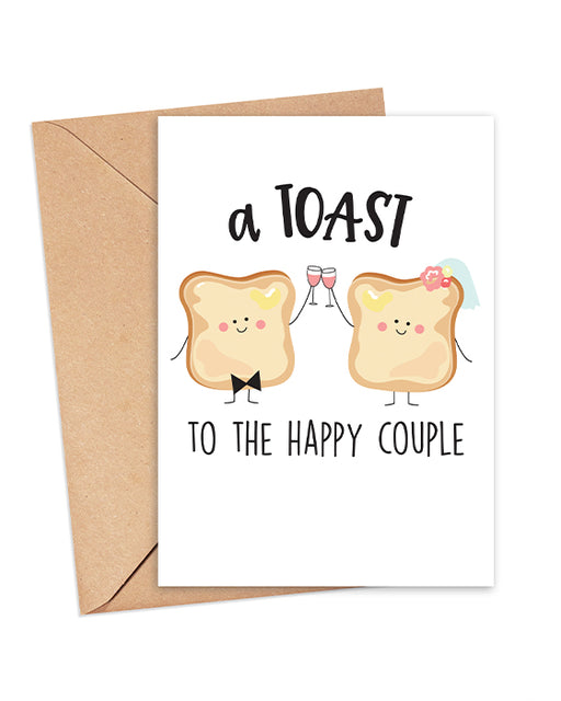 a toast to the happy couple funny card