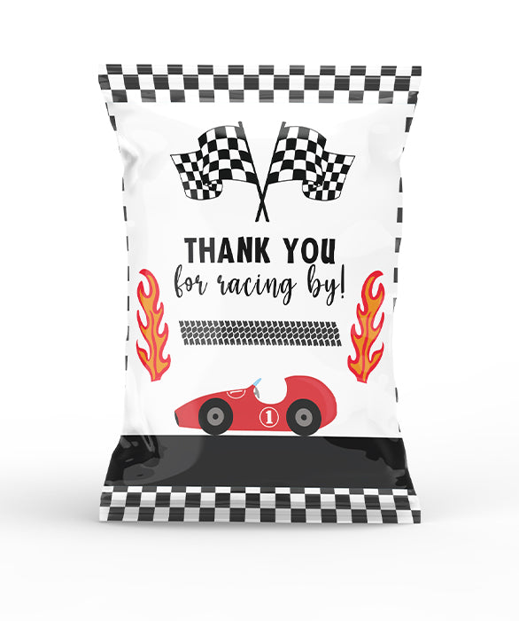 Race Car Birthday Printable Chip Bag Wrapper