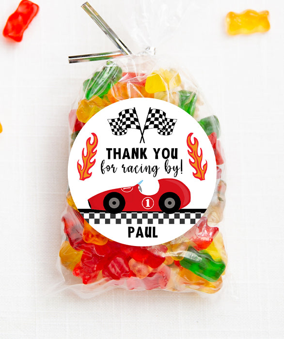 Race Car Birthday Party Stickers