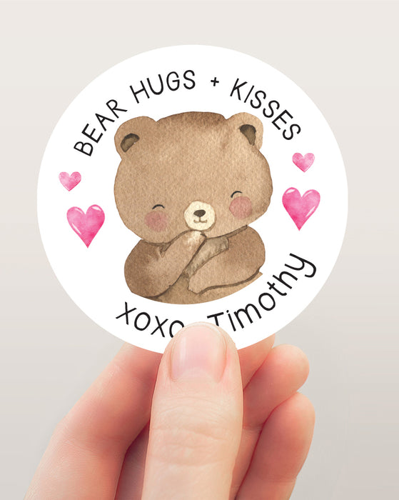 Hugs & Kisses Valentine Stickers