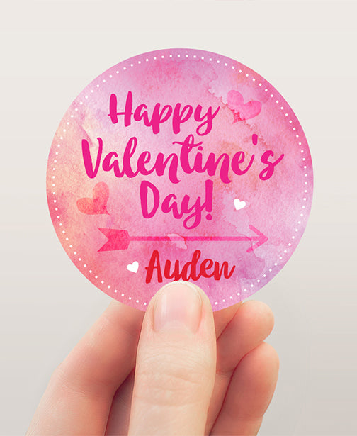 Valentine's Day Stickers, Popcorn Valentine Stickers, Personalized Kids  Valentine's Day labels