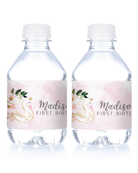Swan Princess Water Bottle Labels