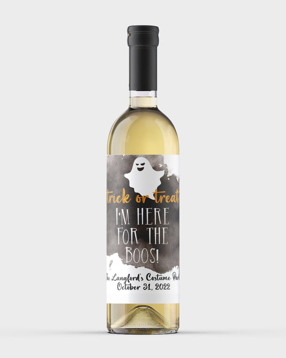 I'm Here for the BOOS Halloween Wine Labels