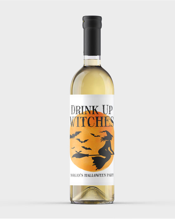 Drink Up Witches Halloween Wine Labels