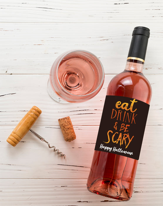 Eat Drink & Be Scary Halloween Wine Labels