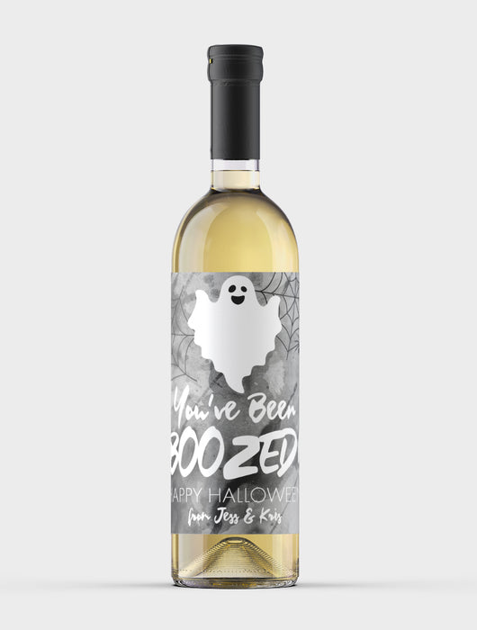 You've Been BOOZED Halloween Wine Labels
